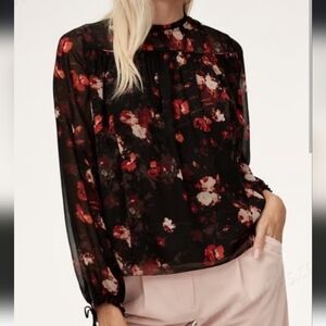 Wilfred Black and Red Floral Blouse